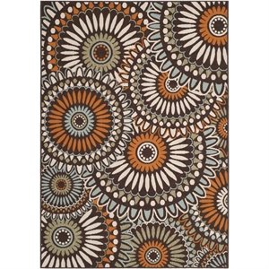 safavieh veranda polypropylene medium rectangle rug ver091-0725-5 in chocolate and terracotta