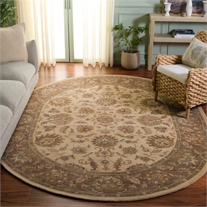 Safavieh Heritage Oval Rug in Ivory / Brown