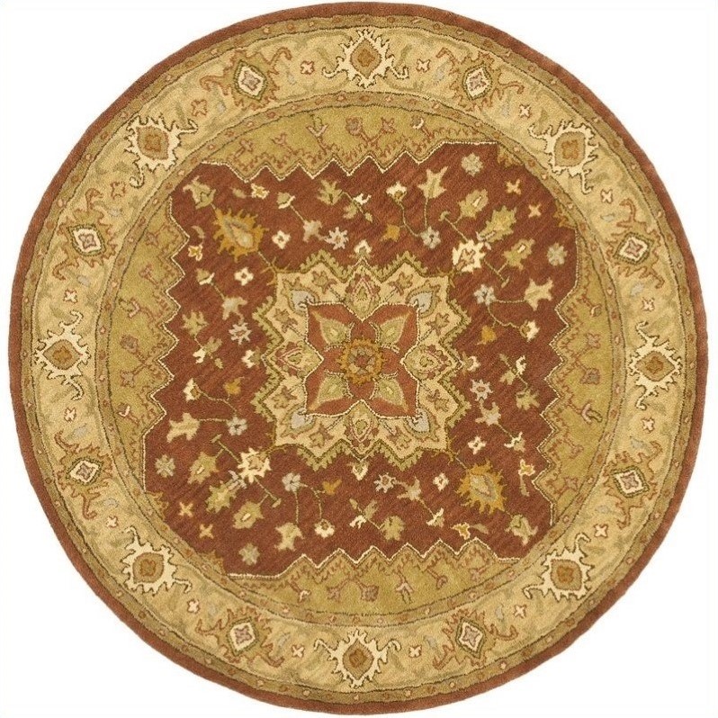 Safavieh Heritage Round Rug in Rust / Gold Cymax Business