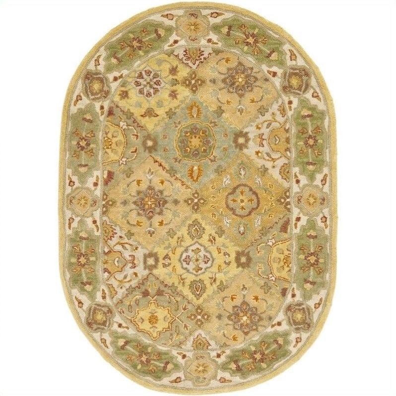 Safavieh Heritage Oval Rug in Multi / Ivory   HG512C 5OV