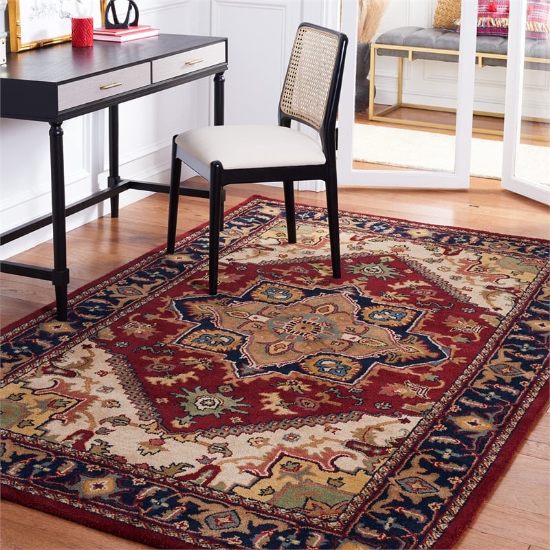 Safavieh Heritage Square Rug in Red