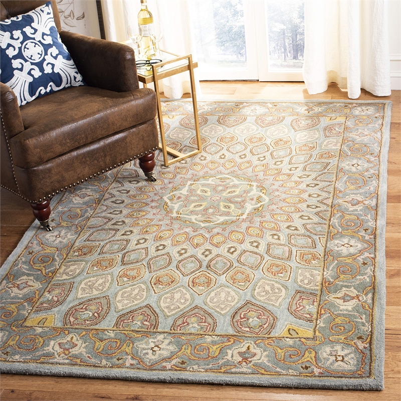 Safavieh Heritage Square Rug in Blue / Grey