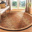 Safavieh Chelsea 7' X 7' Round Wool Hand Hooked Rug in Black / Brown