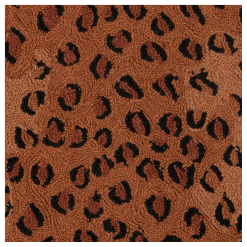 Safavieh Chelsea 7' X 7' Round Wool Hand Hooked Rug in Black / Brown