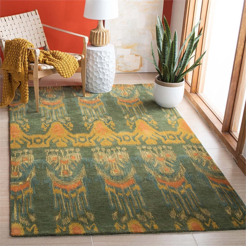Safavieh Ikat Square Rug in Beige / Yellow