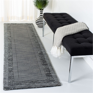 Safavieh Impressions Runner Rug in Charcoal / Blue