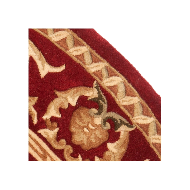 Safavieh Naples 6' X 6' Round Wool Hand Tufted Rug in Burgundy