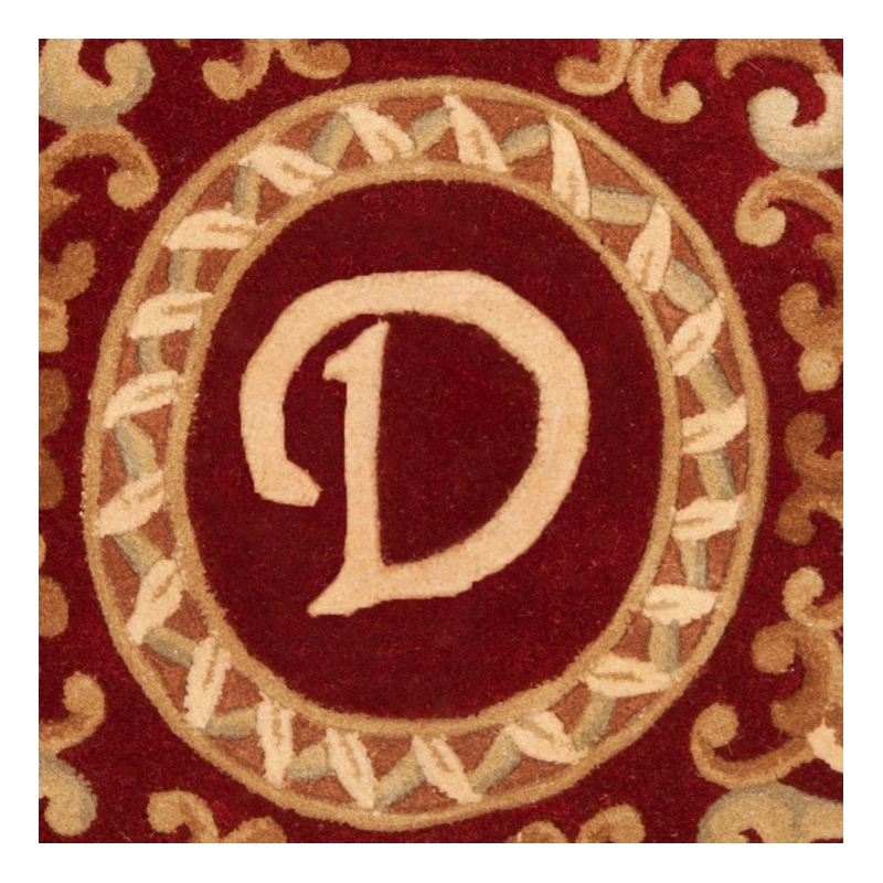 Safavieh Naples 6' X 6' Round Wool Hand Tufted Rug in Burgundy