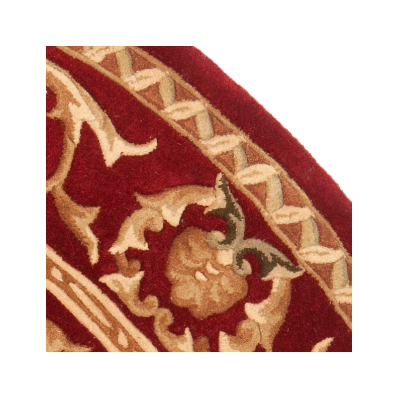 Safavieh Naples 6' X 6' Round Wool Hand Tufted Rug in Burgundy