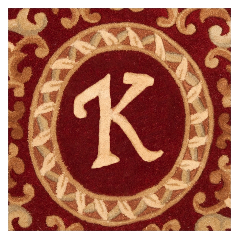 Safavieh Naples 6' X 6' Round Wool Hand Tufted Rug in Burgundy