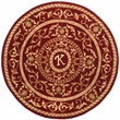 Safavieh Naples 6' X 6' Round Wool Hand Tufted Rug in Burgundy