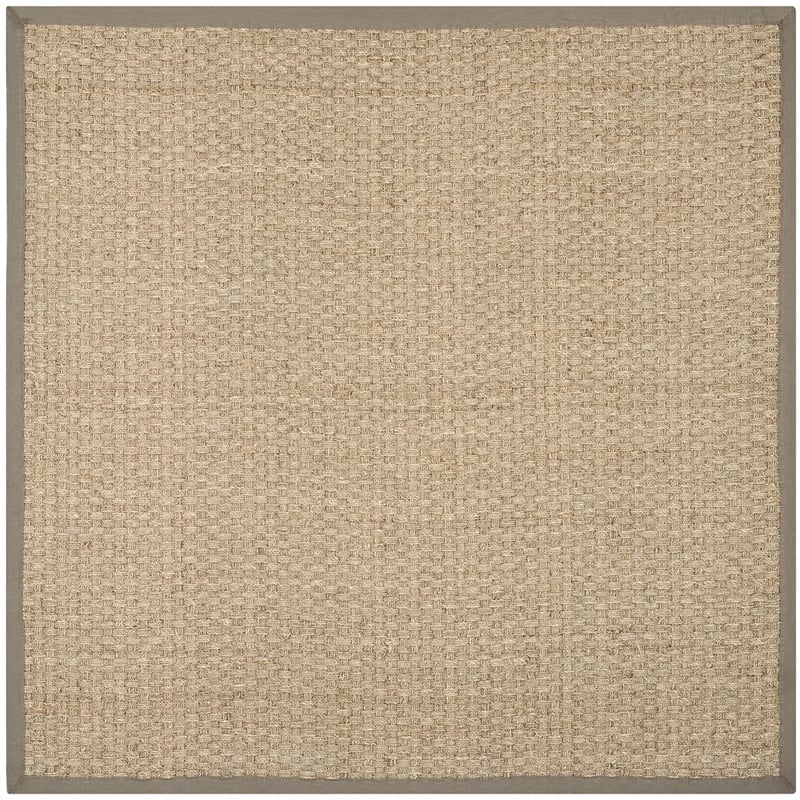 Safavieh Natural Fiber Square Rug in Natural / Grey