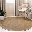 Safavieh Natural Fiber Round Rug in Natural / Beige