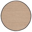 Safavieh Natural Fiber Round Rug in Natural / Black