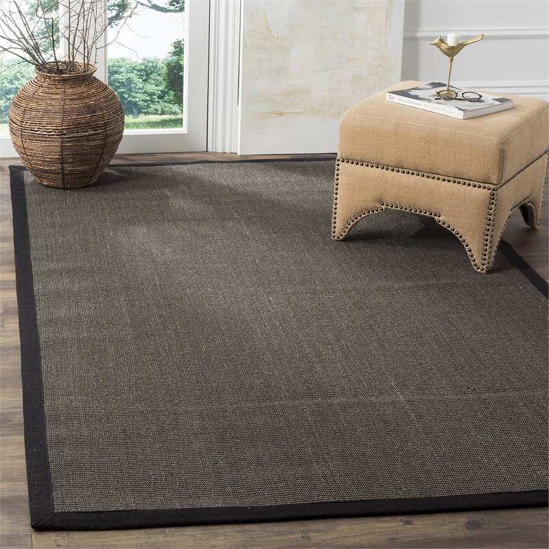 Safavieh Natural Fiber Square Rug in Marble / Grey