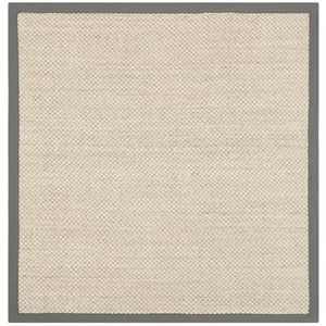 Safavieh Natural Fiber Square Rug in Marble / Grey