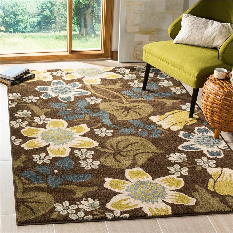 Safavieh Newbury Rectangle Rug in Brown / Blue