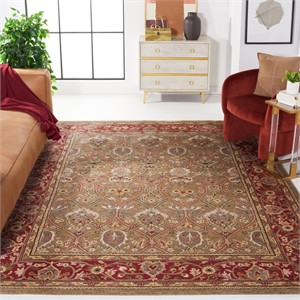 Safavieh Legend Oversized Rug in Light Green and Rust
