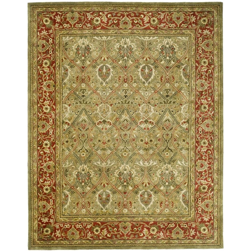 Safavieh Legend Oversized Rug in Light Green and Rust