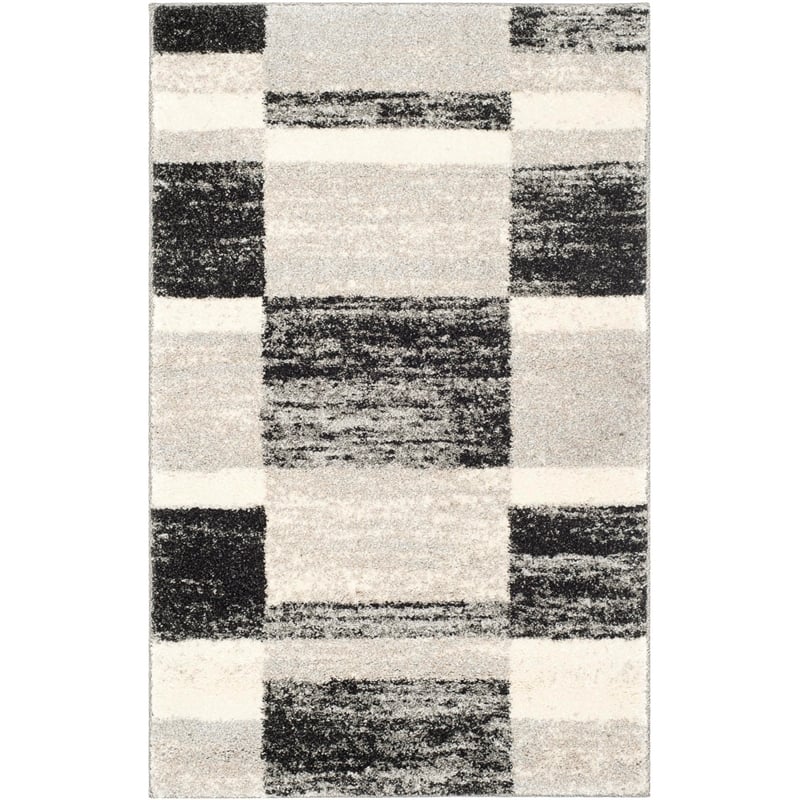 Safavieh Retro Runner Rug in Black / Light Grey