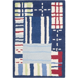 Safavieh 2'-0&quot X 3'-0&quot Wool Hand Tufted Rug In Blue And Red