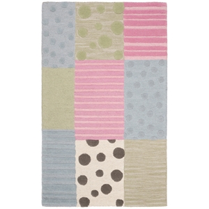 Safavieh Safavieh Kids 2'-0&quot x 3'-0&quotWool and Cotton Hand Tufted Rug in Blue/Pink