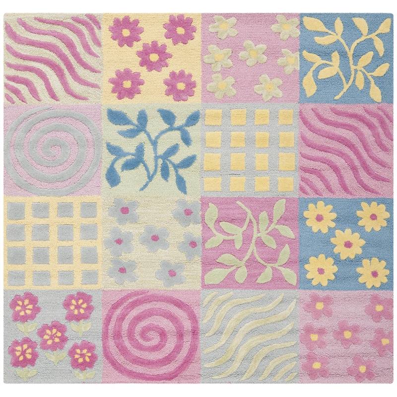 Safavieh Square Rug in Pink - Multi
