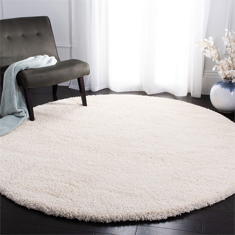 Safavieh California Shag Round Rug in Ivory