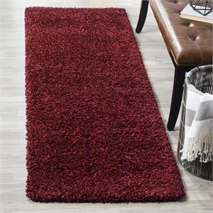 Safavieh California Shag Runner Rug in Maroon