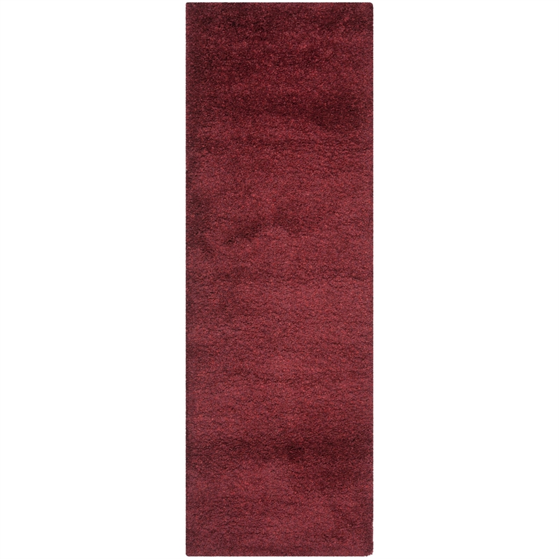 Safavieh California Shag Runner Rug in Maroon