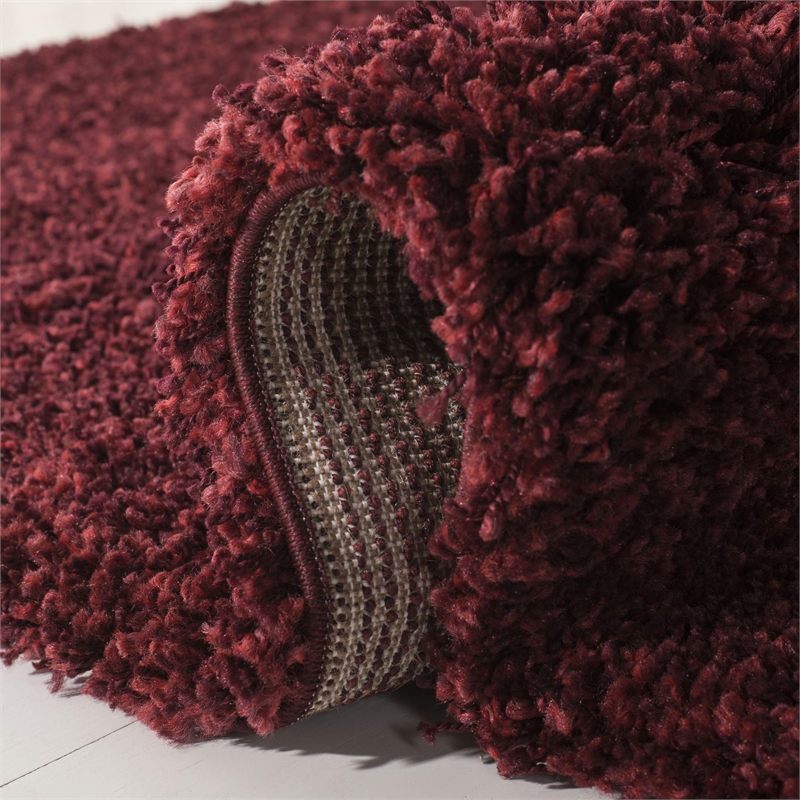 Safavieh California Shag Runner Rug in Maroon