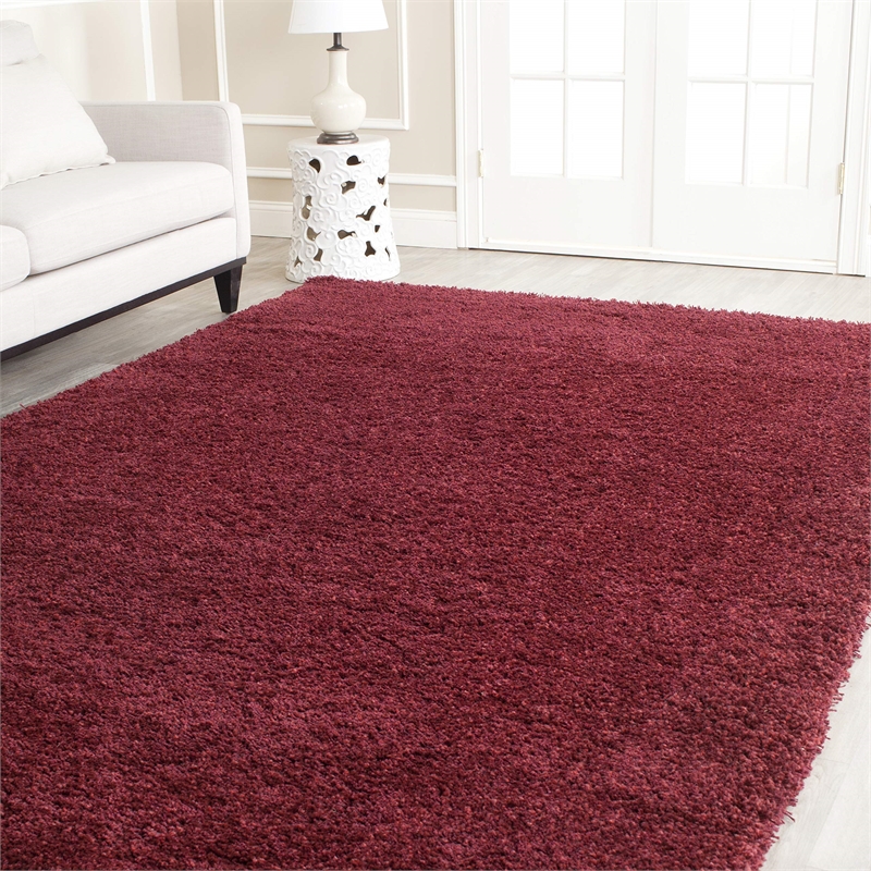 Safavieh California Shag Square Rug in Maroon