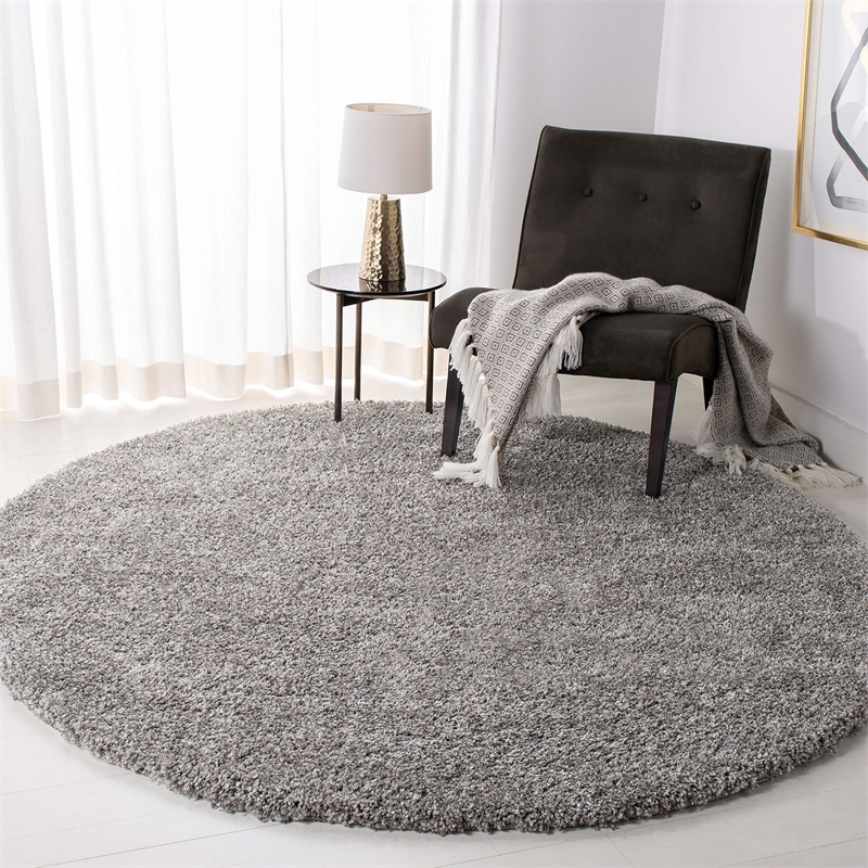 Safavieh California Shag Round Rug in Silver