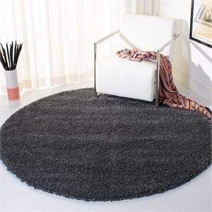 Safavieh California Shag Round Rug in Dark Grey