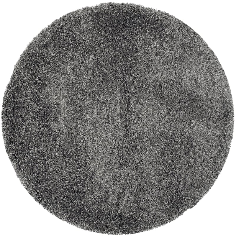 Safavieh California Shag Round Rug in Dark Grey