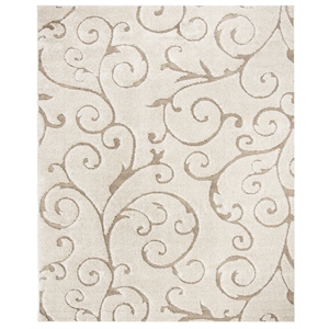 Safavieh Florida Shag 8'-0&quot x 10'-0&quot  Power Loomed Rug in Cream / Beige