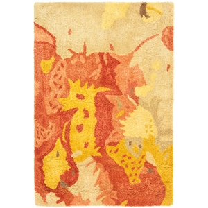 Safavieh Soho 2'-0&quot x 3'-0&quot Wool Hand Tufted Rug in Beige / Multi-Color