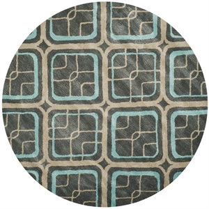 Safavieh Soho 6' X 6'  Round Wool and Viscose Hand Tufted Rug in Gray / Blue