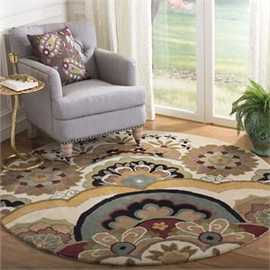 Safavieh Soho Round Rug in Ivory / Multi