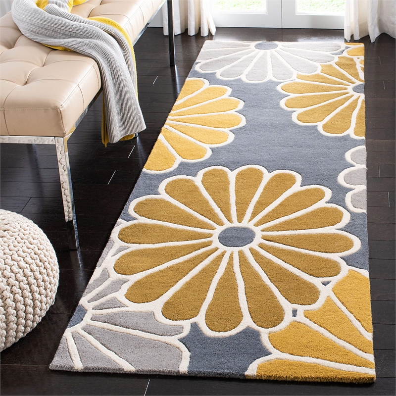 Safavieh Soho Runner Rug in Grey / Yellow