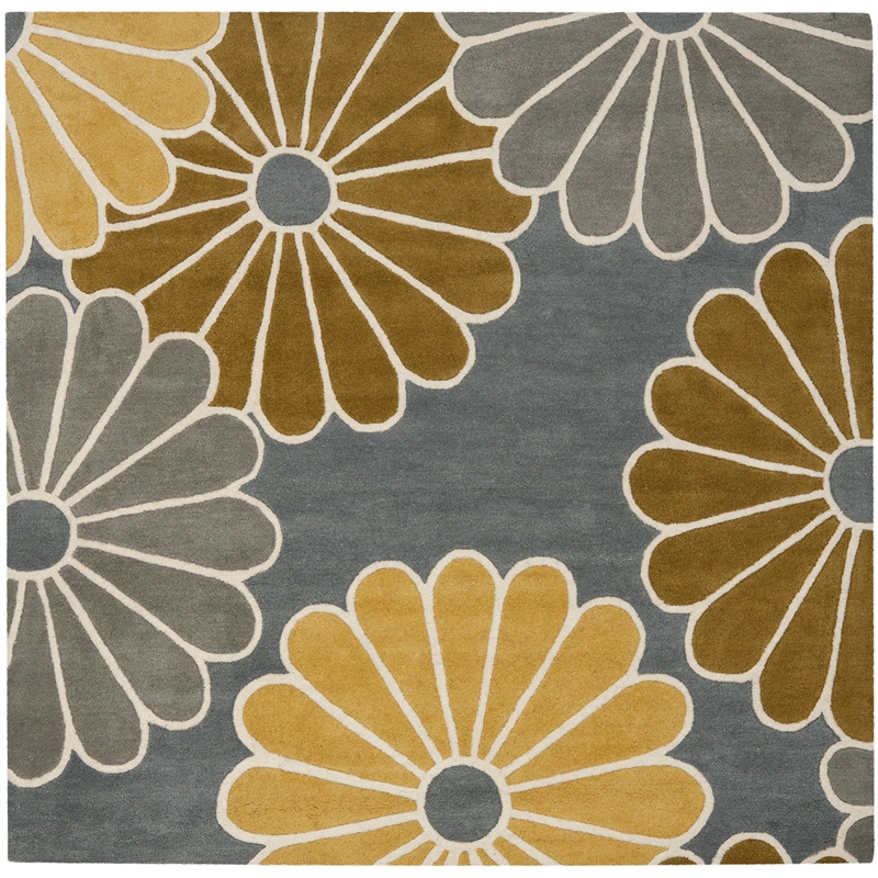 Safavieh Soho Square Rug in Grey / Yellow