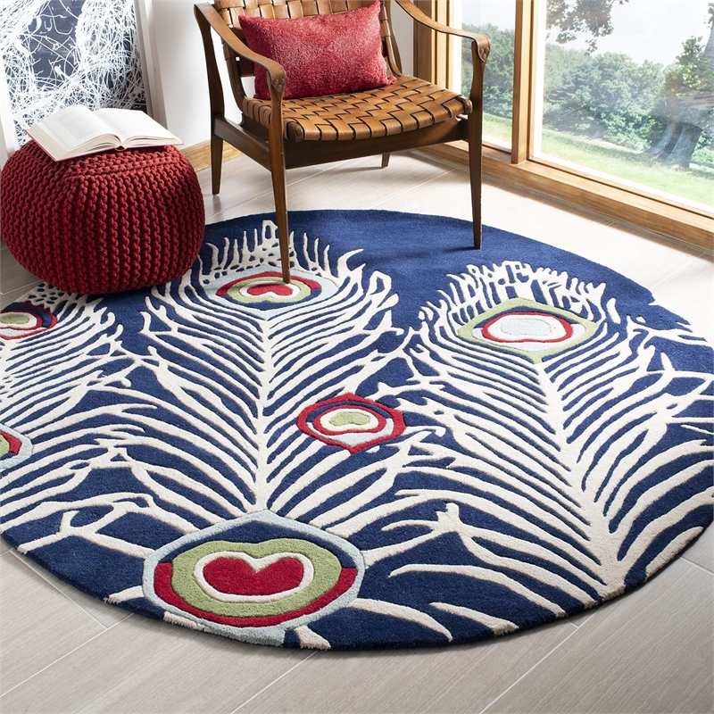 Safavieh Soho Round Rug in Blue / Ivory