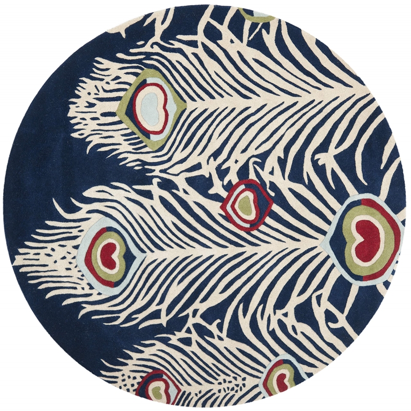 Safavieh Soho Round Rug in Blue / Ivory
