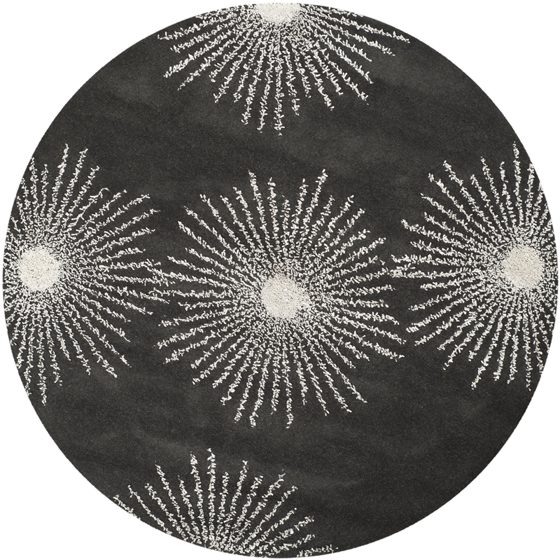 Safavieh Soho Round Rug in Charcoal / Ivory