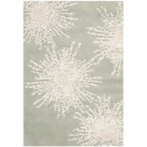 Safavieh Soho 2'-0&quot x 3'-0&quot Wool and Viscose Hand Tufted Rug in Gray / Ivory