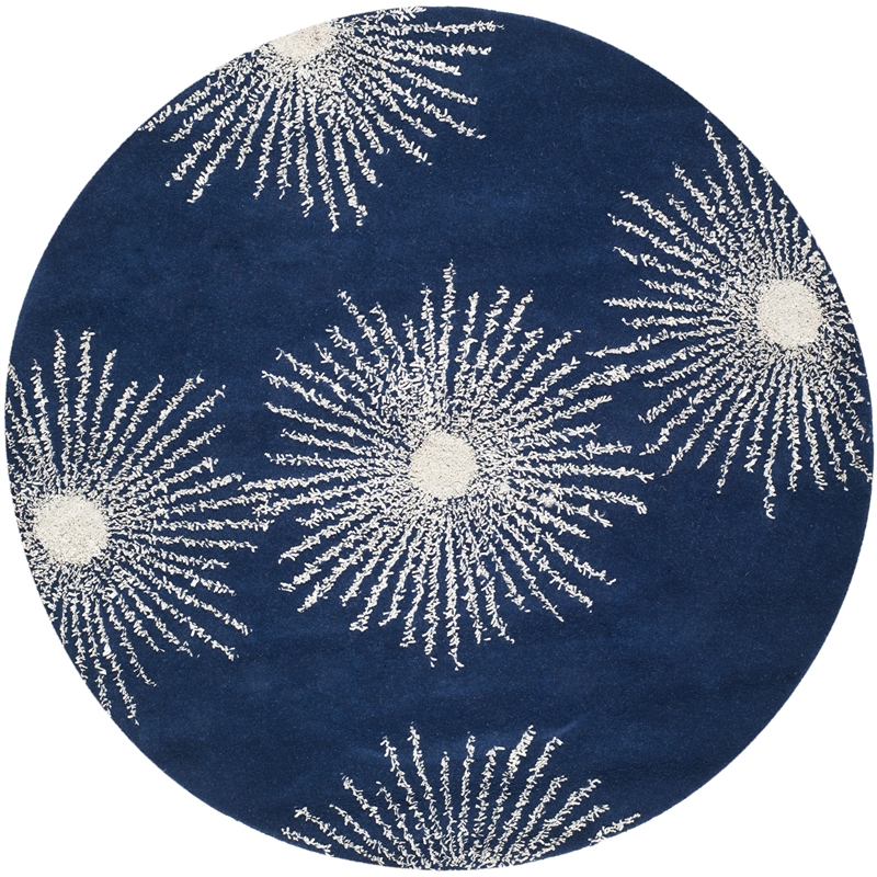 Safavieh Soho Round Rug in Dark Blue / Ivory