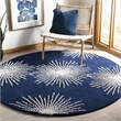 Safavieh Soho Round Rug in Dark Blue / Ivory