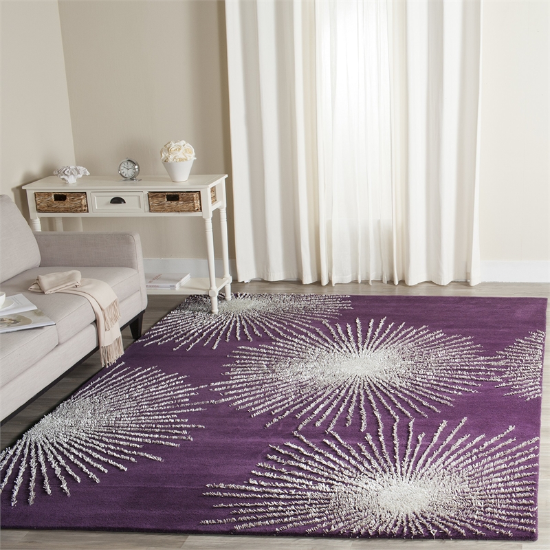 Safavieh Soho Square Rug in Purple / Ivory