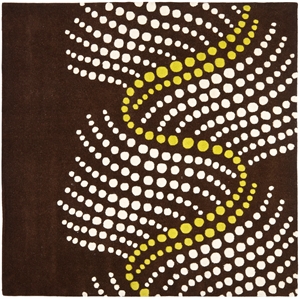 Safavieh Soho 8'-0&quot x 8'-0&quot Wool and Viscose Hand Tufted Rug in Brown / Beige