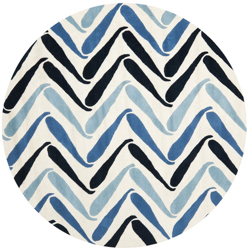 Safavieh Soho Round Rug in Ivory / Blue
